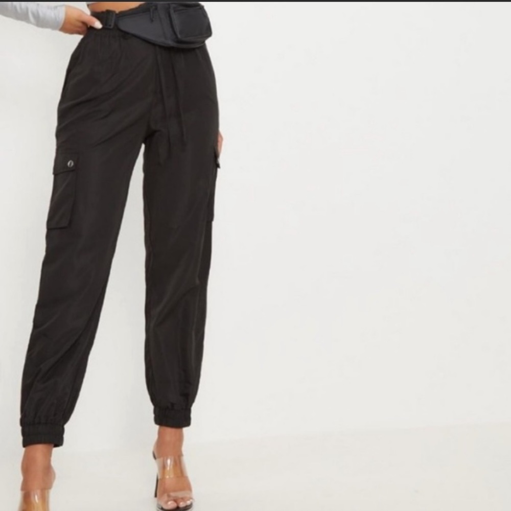 NWT Black PrettyLittleThing Cargo Pants